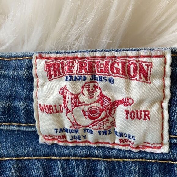 True Religion Joey Man Made Denim Cutoff Shorts - Picture 6 of 13